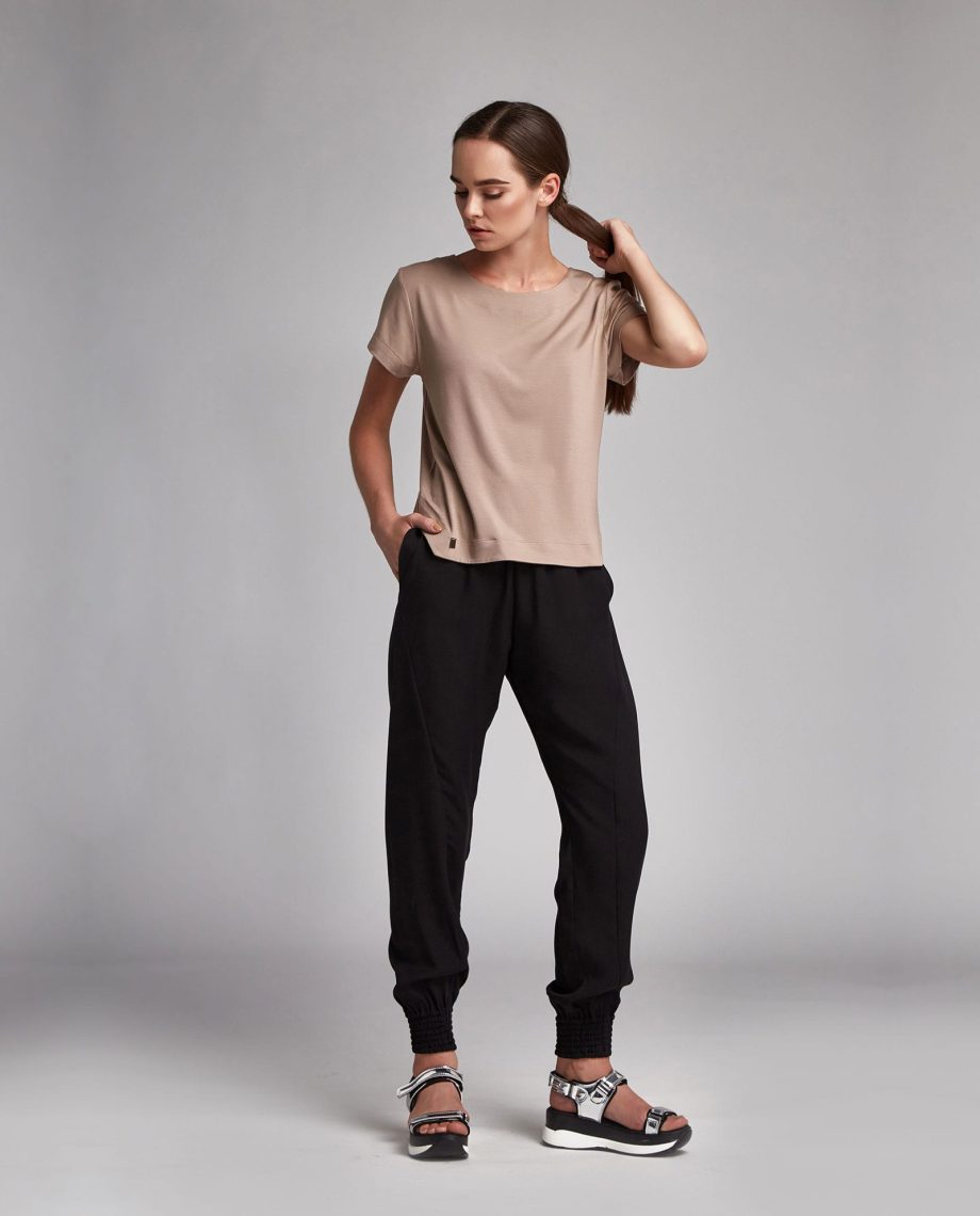 Neutral Washed Silk Blouse - تصویر 3